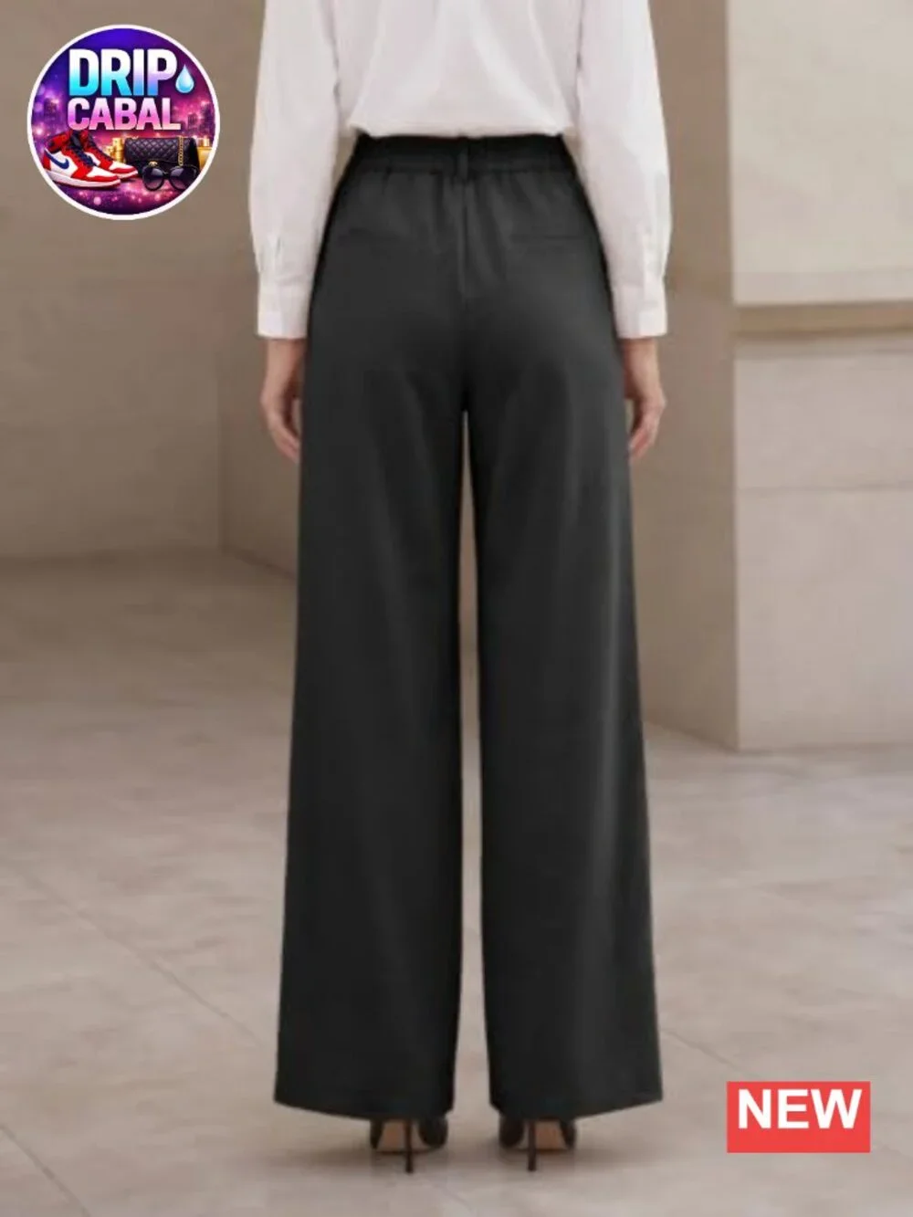 High Waisted Wide Leg Pleated Trousers with Pockets, Business Casual Pants,